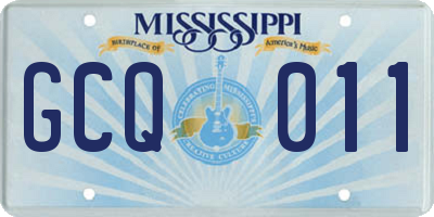 MS license plate GCQ011