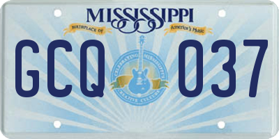 MS license plate GCQ037