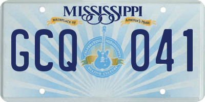 MS license plate GCQ041