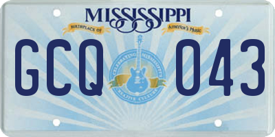 MS license plate GCQ043