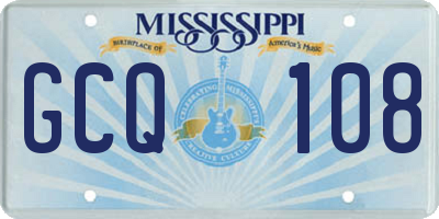 MS license plate GCQ108