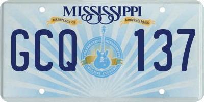MS license plate GCQ137