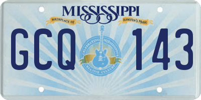 MS license plate GCQ143