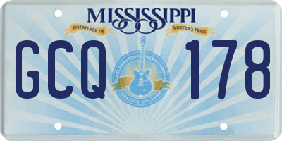 MS license plate GCQ178