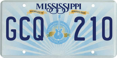 MS license plate GCQ210