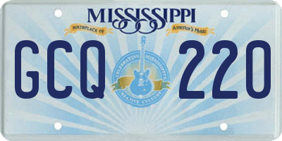 MS license plate GCQ220