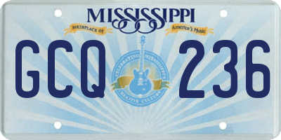 MS license plate GCQ236
