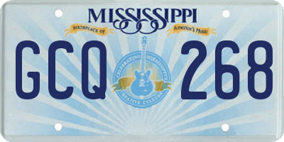 MS license plate GCQ268