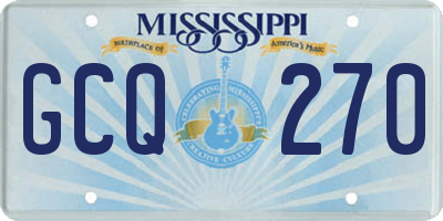 MS license plate GCQ270