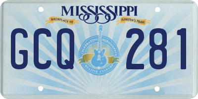 MS license plate GCQ281