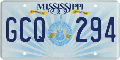 MS license plate GCQ294