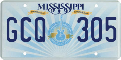 MS license plate GCQ305