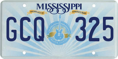 MS license plate GCQ325