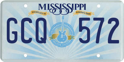 MS license plate GCQ572