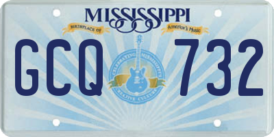 MS license plate GCQ732