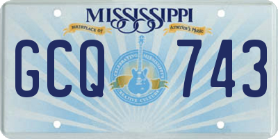 MS license plate GCQ743