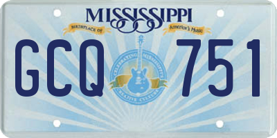 MS license plate GCQ751