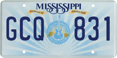 MS license plate GCQ831