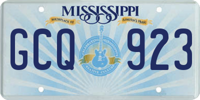 MS license plate GCQ923