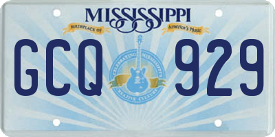 MS license plate GCQ929