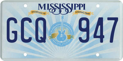 MS license plate GCQ947