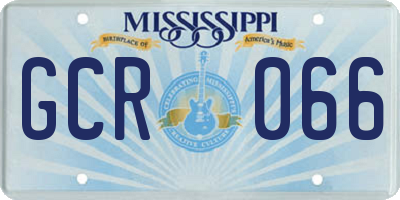 MS license plate GCR066