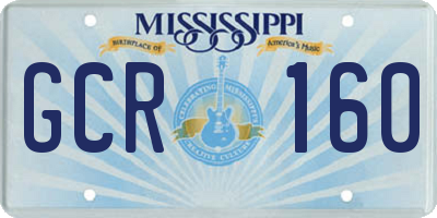 MS license plate GCR160