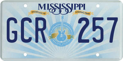 MS license plate GCR257