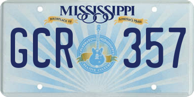 MS license plate GCR357