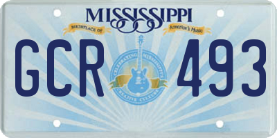 MS license plate GCR493