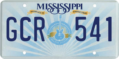 MS license plate GCR541