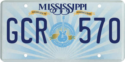 MS license plate GCR570