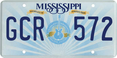 MS license plate GCR572