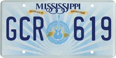 MS license plate GCR619