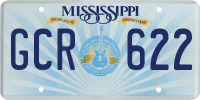 MS license plate GCR622