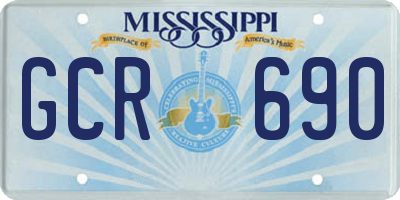 MS license plate GCR690
