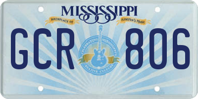 MS license plate GCR806