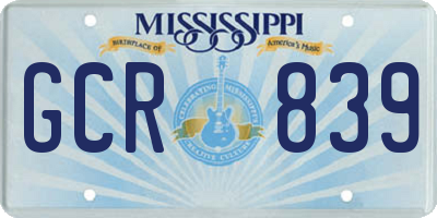 MS license plate GCR839