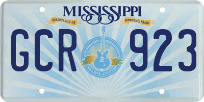 MS license plate GCR923