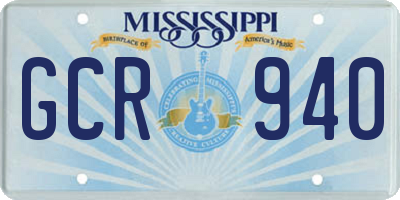 MS license plate GCR940