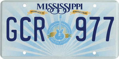 MS license plate GCR977