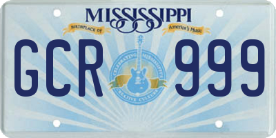 MS license plate GCR999