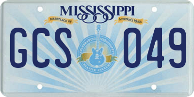 MS license plate GCS049