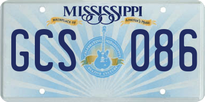 MS license plate GCS086