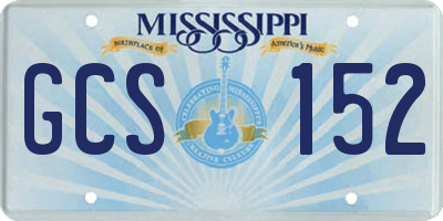 MS license plate GCS152