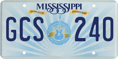 MS license plate GCS240