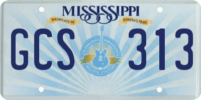 MS license plate GCS313