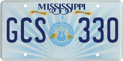 MS license plate GCS330