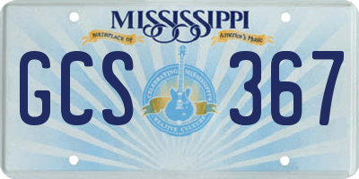 MS license plate GCS367