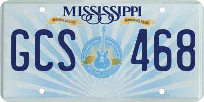 MS license plate GCS468